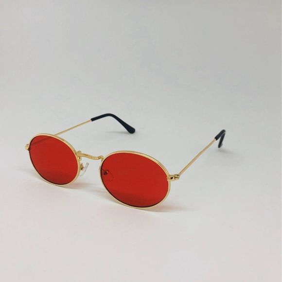COPY - COPY - COPY - COPY - oval frame red lens gold met… - Picture 2 of 4